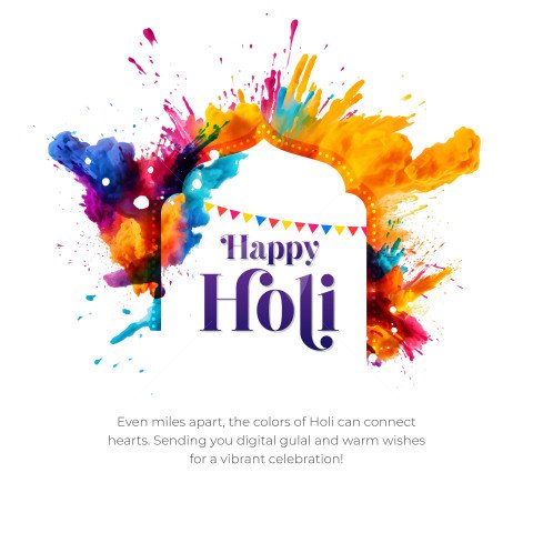 Happy Holi Post Design Template