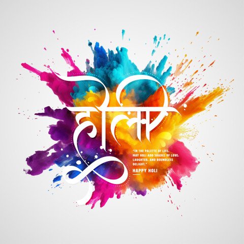 Happy Holi Hindi Greeting Template