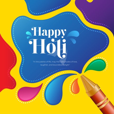 Creative Happy Holi Post Design Template