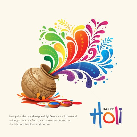 Creative Happy Holi Festival Greeting Design Template