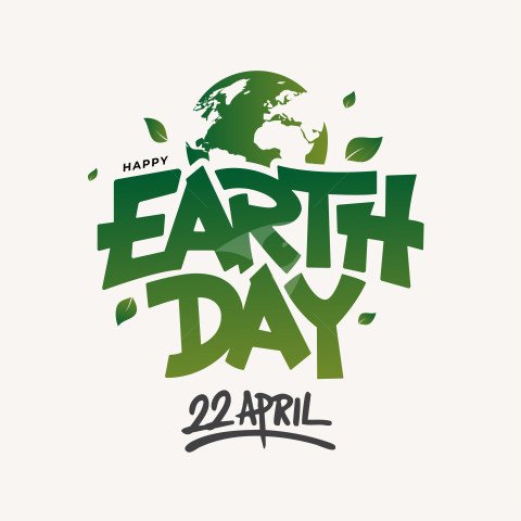 Happy Earth Day Typographic Illustration vector design