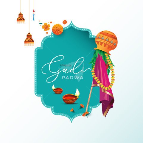 Happy Gudi Padwa Greeting Design Template Illustration