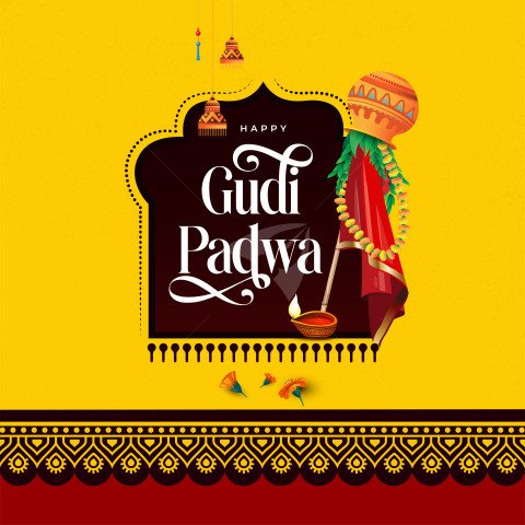 Happy Gudi Padwa Background Design Template