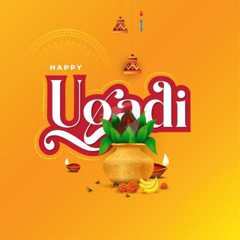 Happy Ugadi Background Design Template