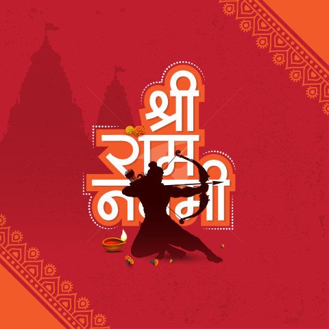 Happy Ram Navami Hindi Design Background Template