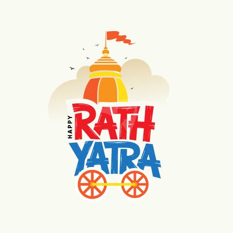 Colorful Rath Yatra Festival Celebration with Traditional Temple Car Design