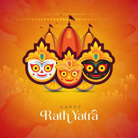 Colorful Rath Yatra Illustration With Indian Cultural Elements and Festival Theme
