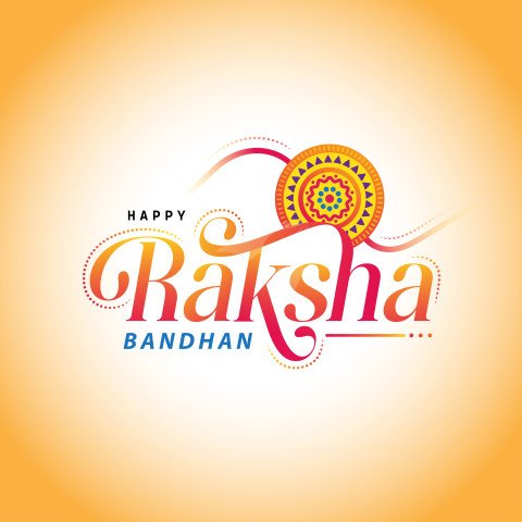 Happy Raksha Bandhan Typography Design Template