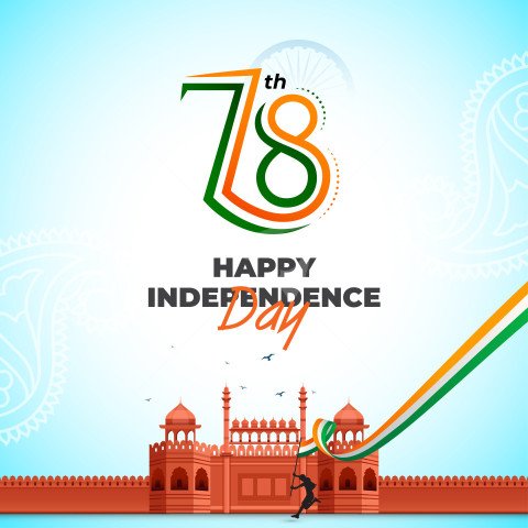 78th Years Indian Independence Day Celebration Banner Template Design