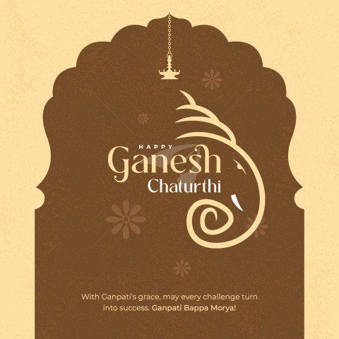 Traditional Happy Ganesh Chaturthi Festival Greeting Template