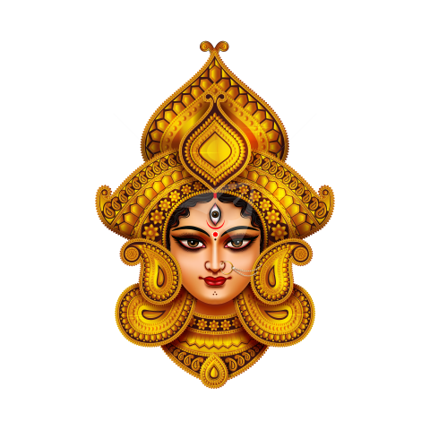 Hindu Goddess Durga Face Illustration Png