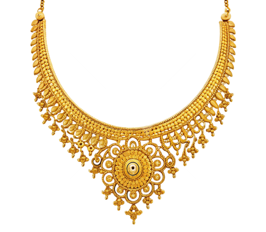 Gold necklace jewelry png image