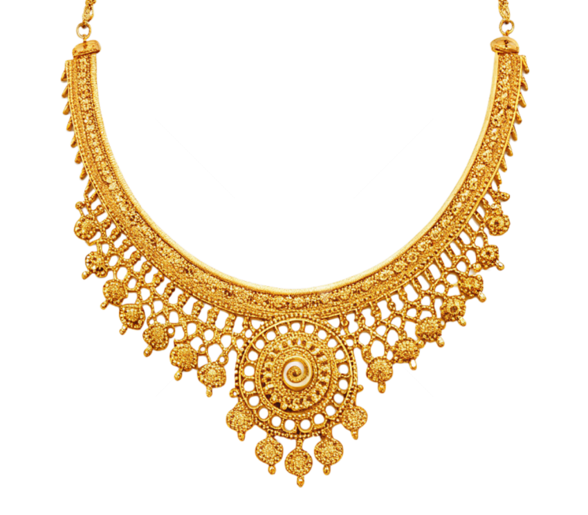 Gold necklace jewelry png image