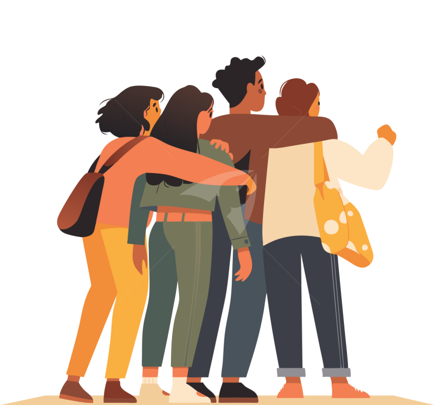 Friendship day illustration, Illustration of group hugging stock illustration