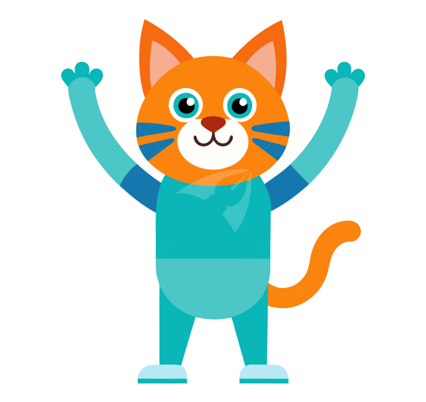 Cat Raised Arms illustration