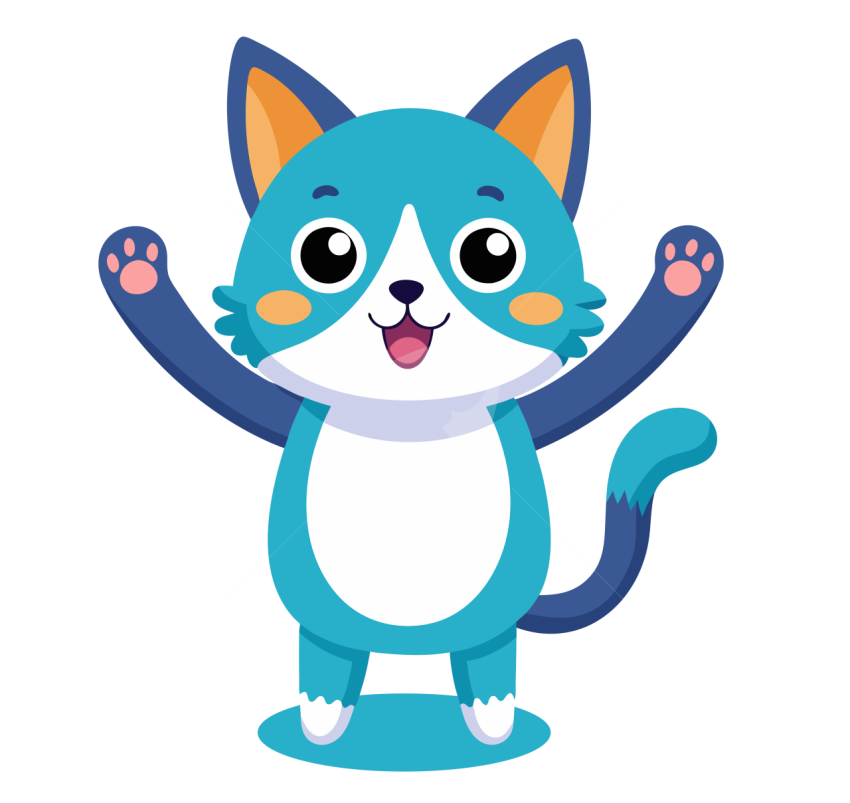 Cute Cat Raised Arms illustration