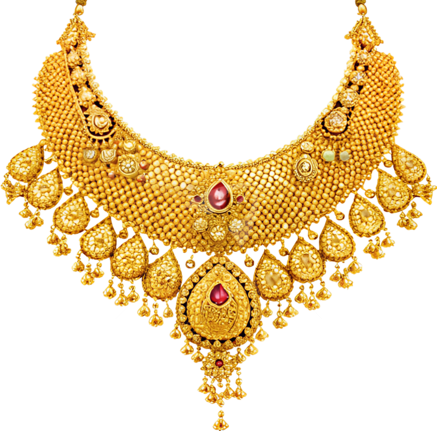 Gold necklace png image