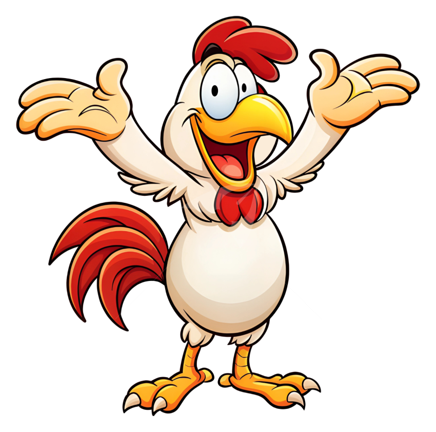 Happy Chicken Cartoon Character