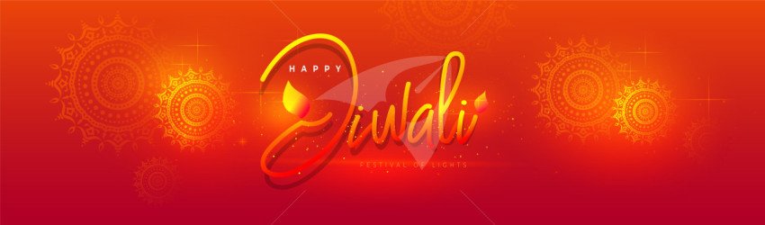 Happy Diwali Horizontal Banner Template