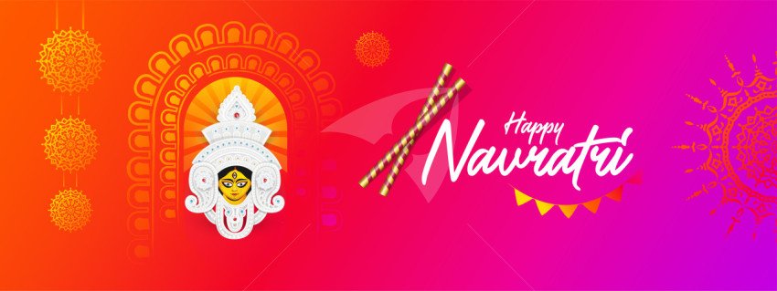 Happy Navratri Banner Template Design