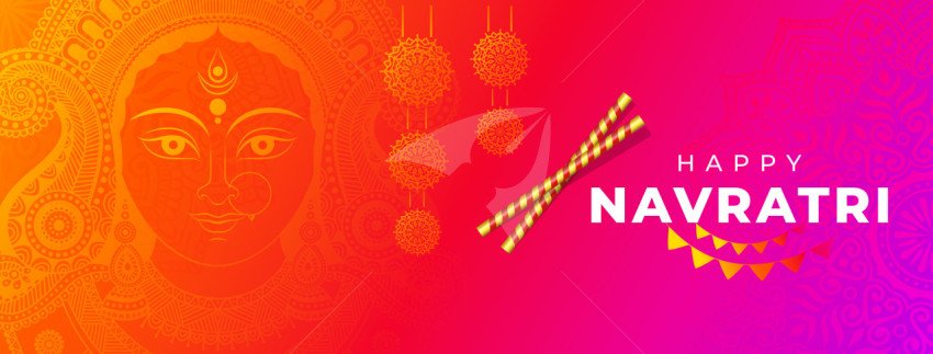 Happy navratri banner template navratri design