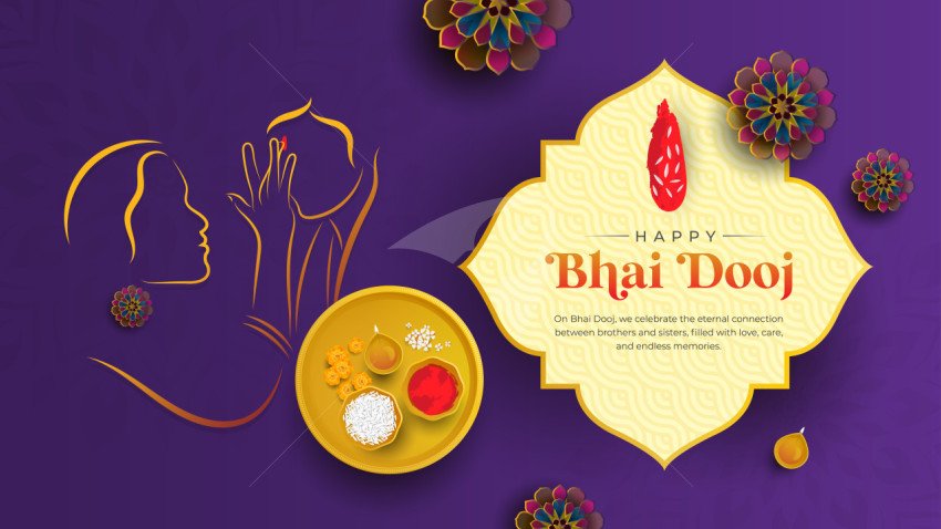 Happy Bhai Dooj Greeting Background Design Template