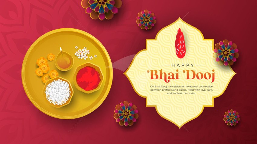 Happy Bhai Dooj Greeting Background Design Template