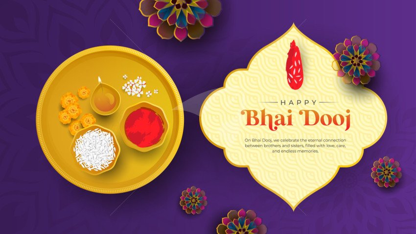 Happy Bhai Dooj Greeting Background Design Template