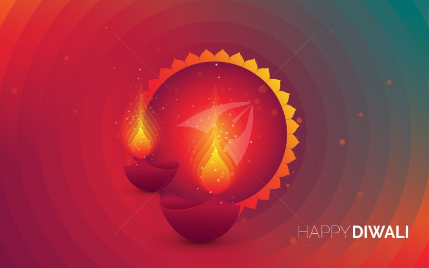 Happy Diwali Greeting Background Template