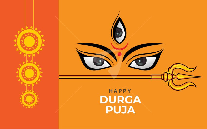 Happy Durga Puja Background Template Design