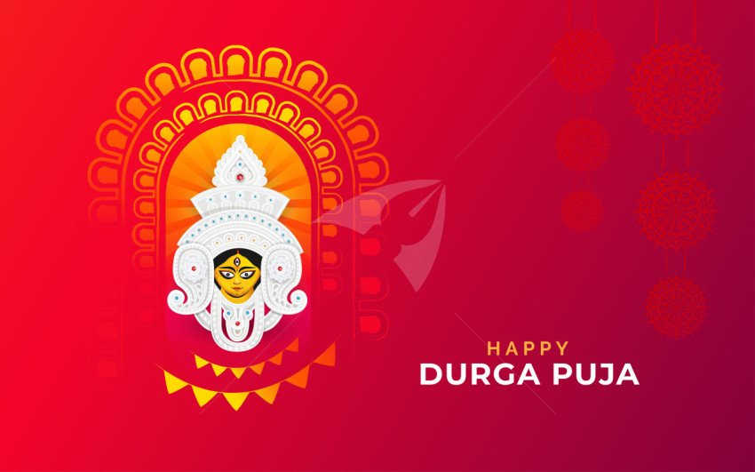 Happy Burga Puja Background Template Design