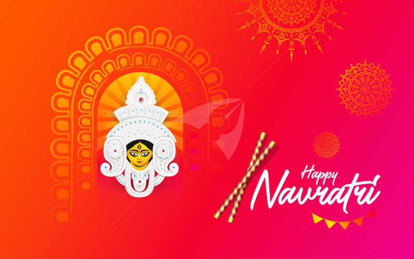 Happy Navratri Post Background Template