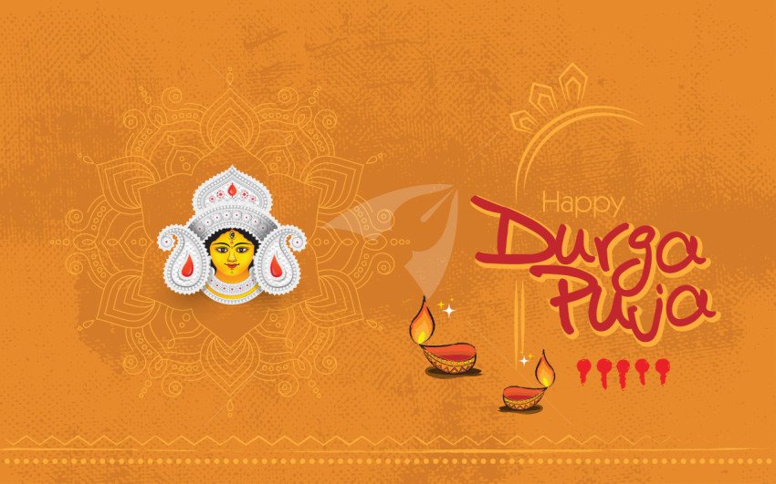 Happy Durga Puja Background Design Template