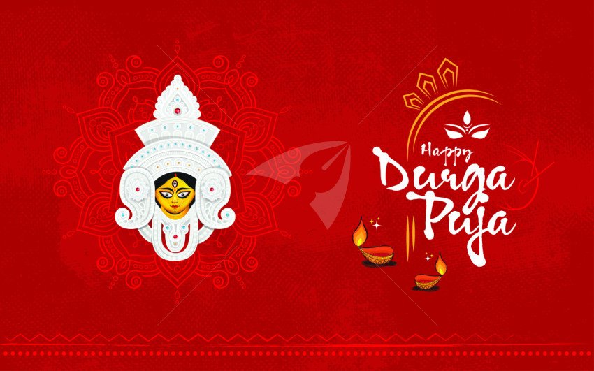 Happy Durga Puja Greeting Background Design