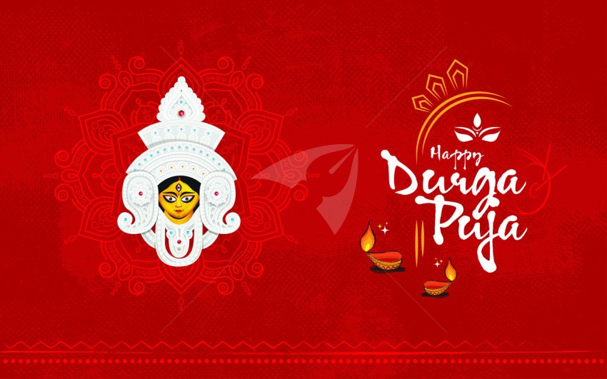 Happy Durga Puja Greeting Background Design