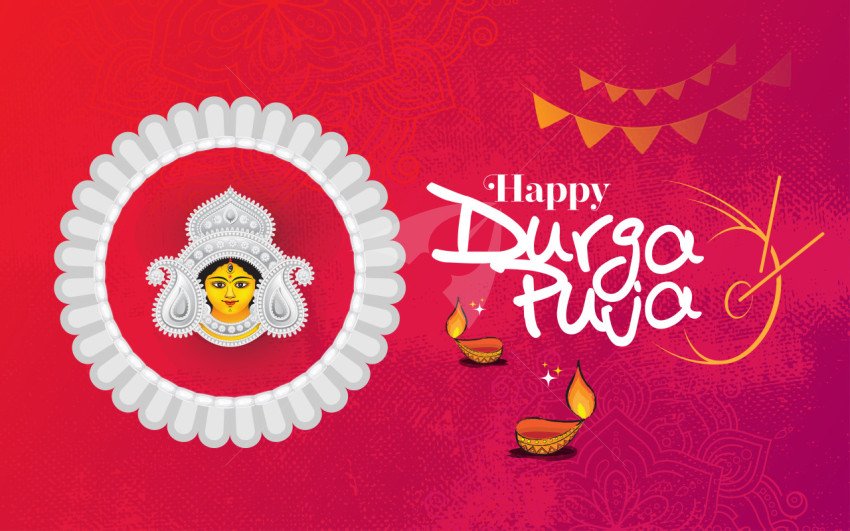 Happy Durga Puja Background Design Template