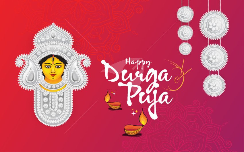 Happy Durga Puja Background Design Template