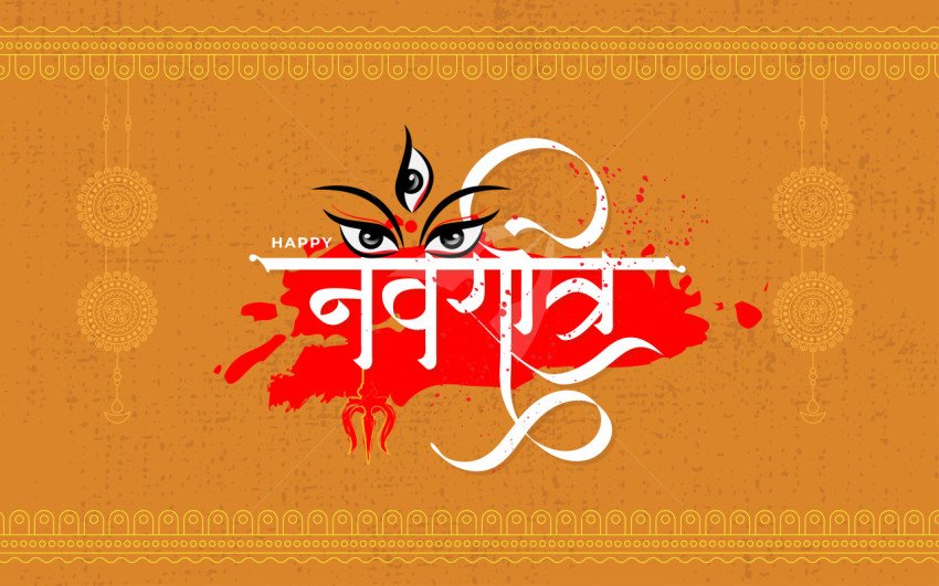 Happy Navratri Greeting Background Template