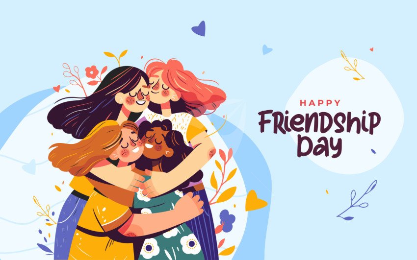 Happy Friendship Day Post Background Illustration