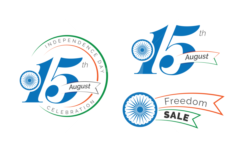 15th August Independence Day Label Design