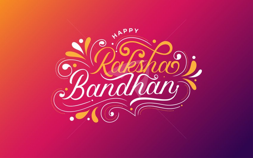 Happy Raksha Bandhan Text Typography