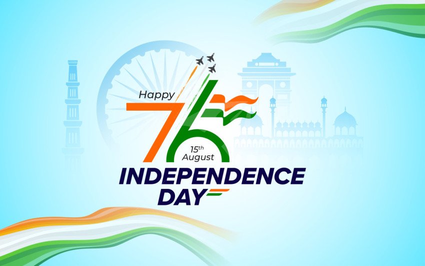 76th Year Independence Day Background