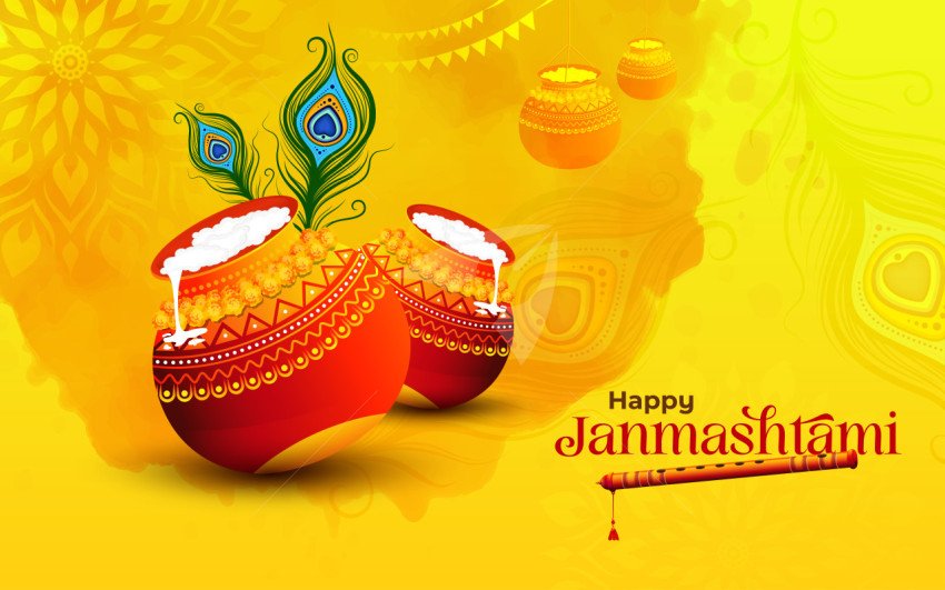 Happy Janmashtami Background Design