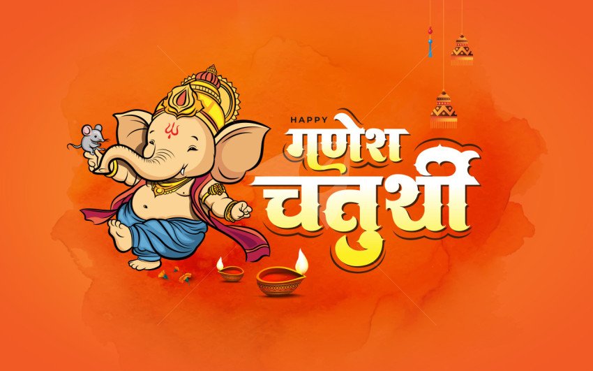 Happy Ganesh Chaturthi Background Template