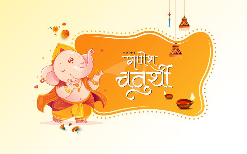 Happy Ganesh Chaturthi Background Template