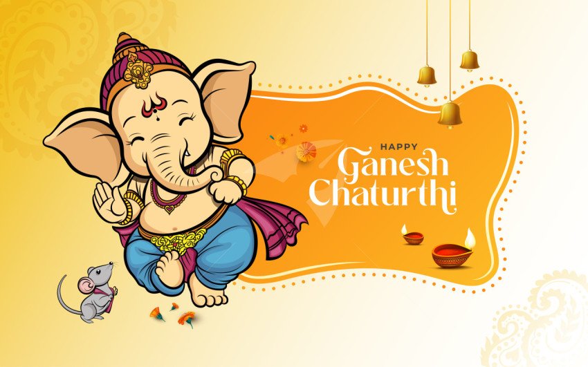 Happy Ganesh Chaturthi Background Template