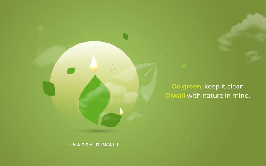 Eco Friendly Diwali Celebration Background Design Template