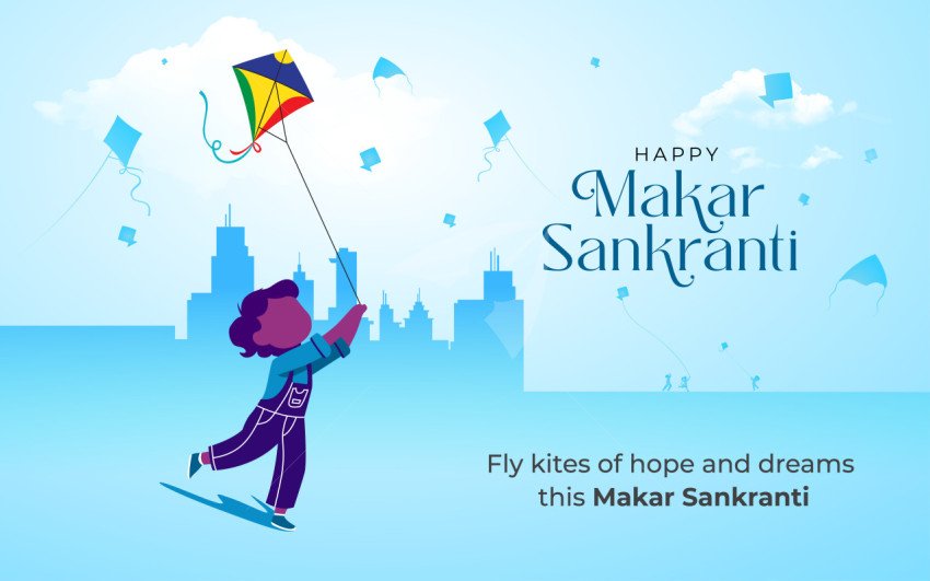 Happy Makar Sankranti Festival Background Design Template