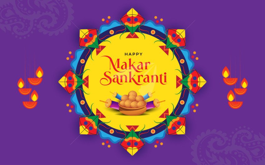 Happy Makar Sankranti Background Design Template