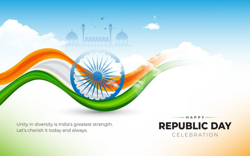 Happy Republic Day Vector Background Template Design